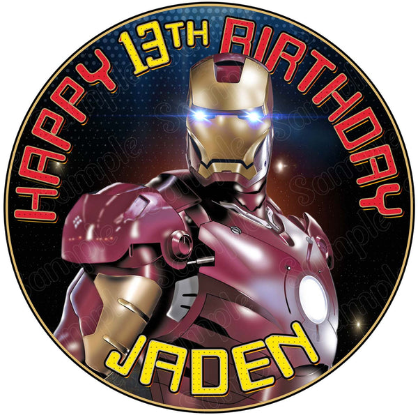 Iron Man Edible Cake Toppers Round