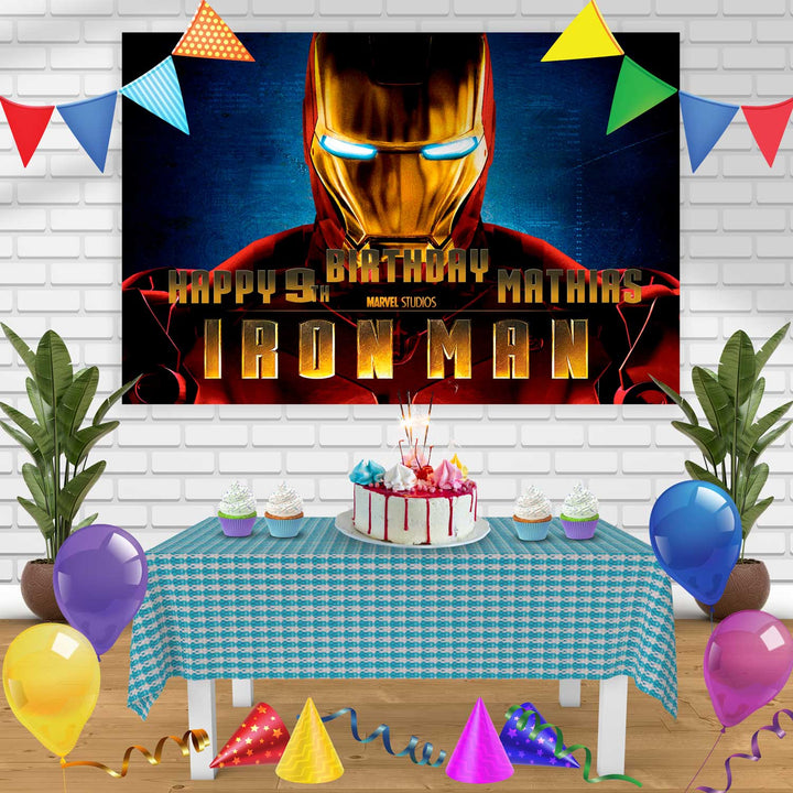 ironman Birthday Banner Personalized Party Backdrop Decoration