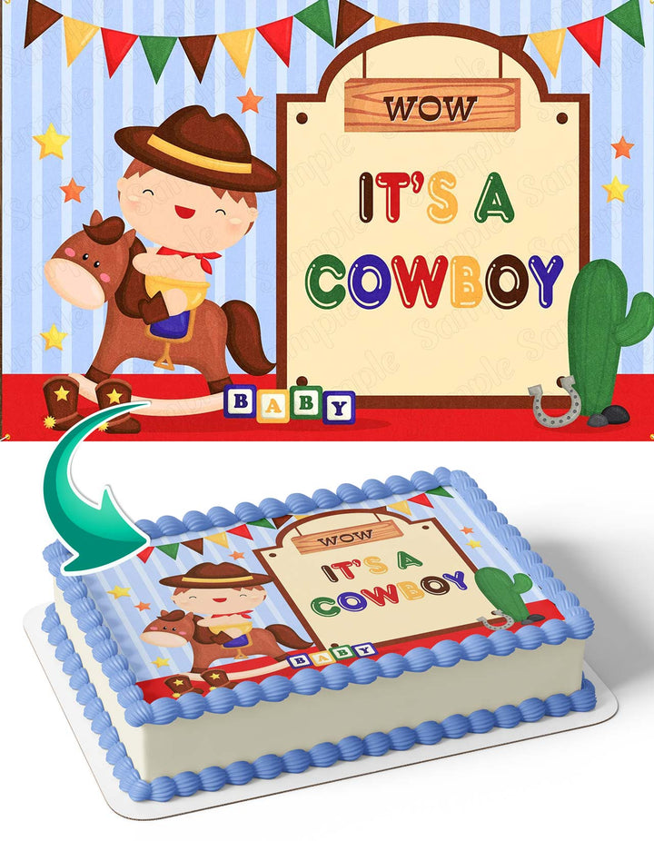 Is A Cowboy Kids Edible Cake Toppers