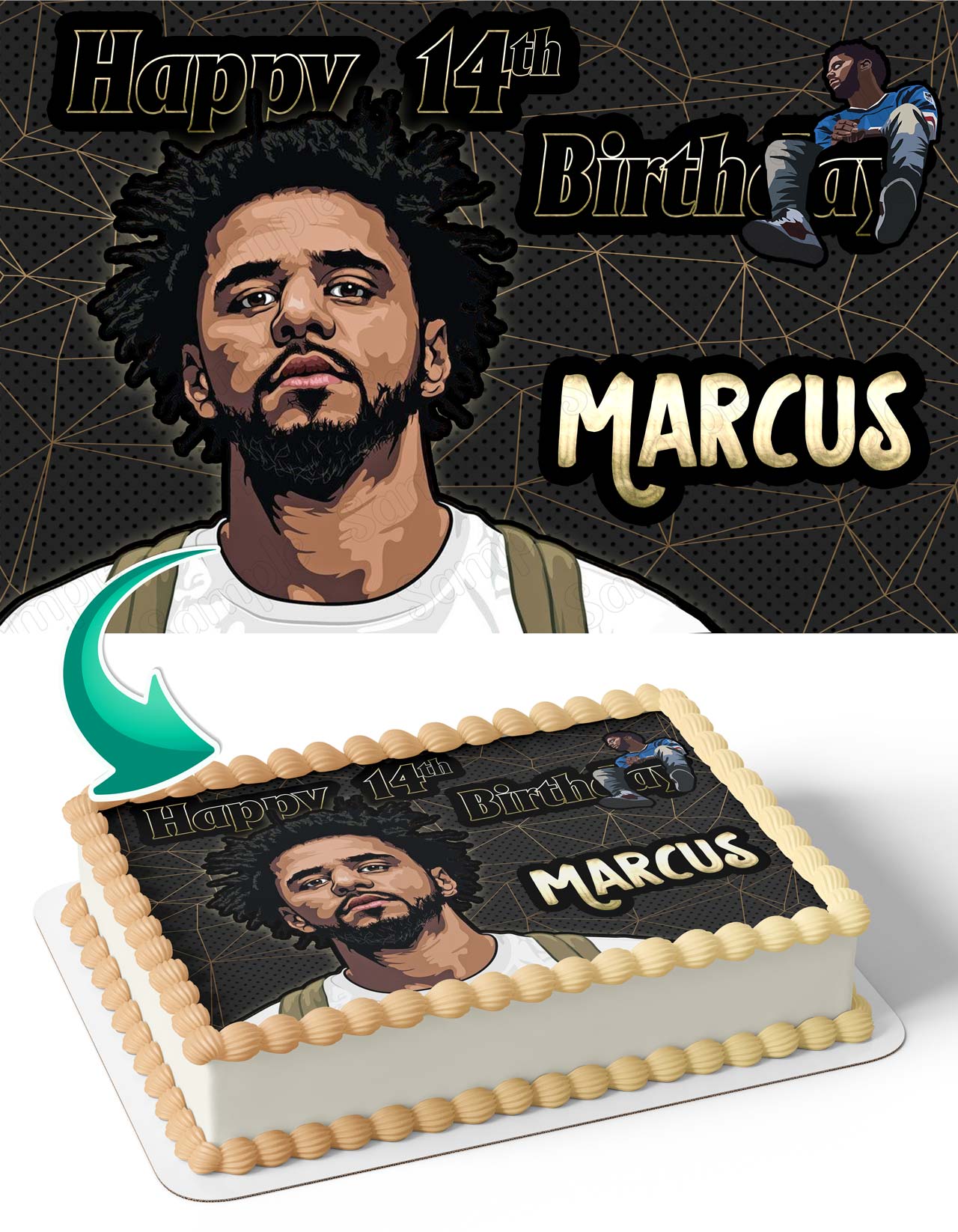 J Cole Edible Cake Toppers Ediblecakeimage