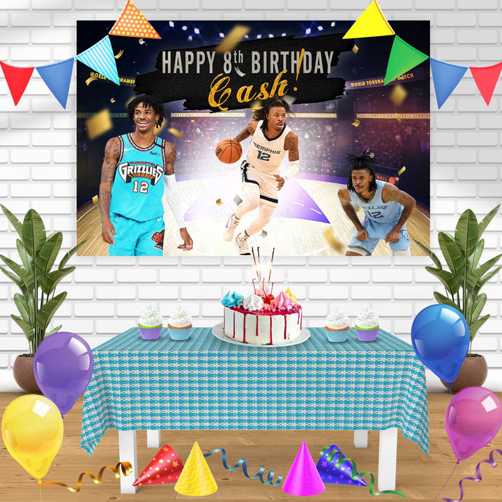 Ja Morant Memphis Grizzlies Bn Birthday Banner Personalized Party Backdrop Decoration