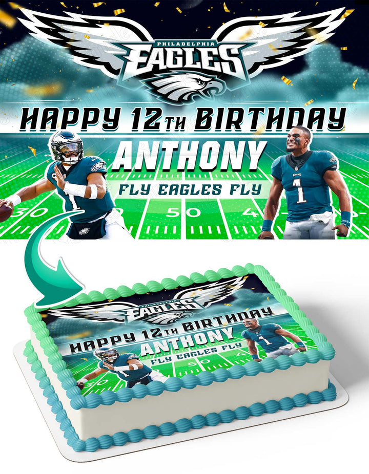 Jalen Hurts NFL Philadelphia Eagles Edible Cake Toppers