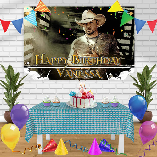 Jason Aldean Birthday Banner Personalized Party Backdrop Decoration