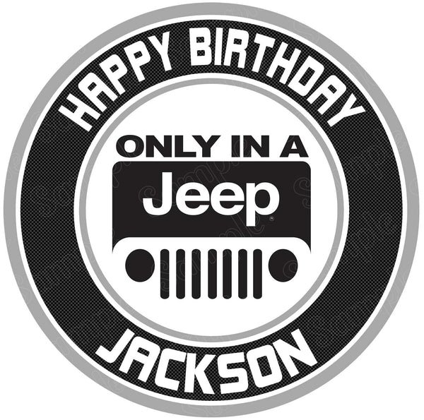 Jeep Wrangler Rubicon Gladiator Edible Cake Toppers Round