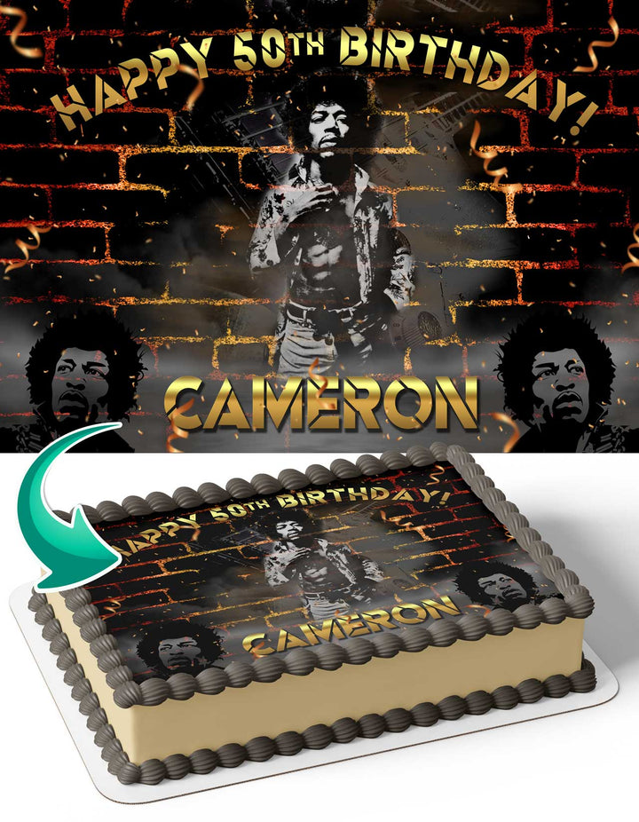 Jimi Hendrix Edible Cake Toppers
