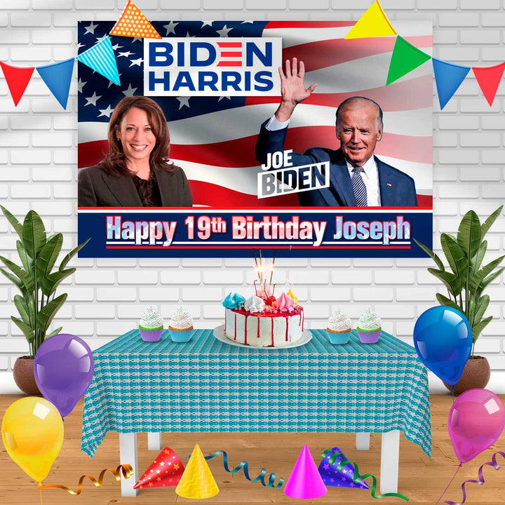 Joe Biden Harris Birthday Banner Personalized Party Backdrop Decoration