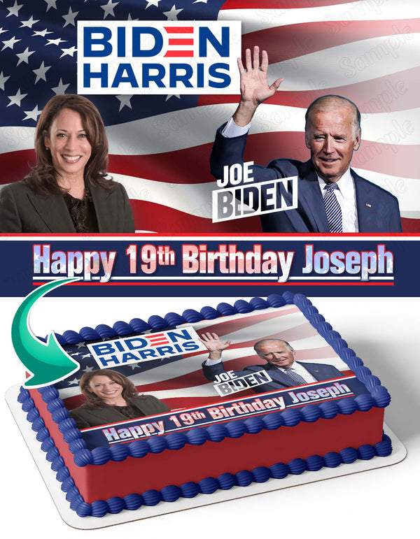 Joe Biden Kamala Harris Edible Cake Toppers