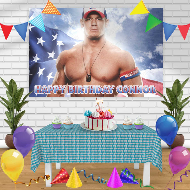 John Cena Birthday Banner Personalized Party Backdrop Decoration