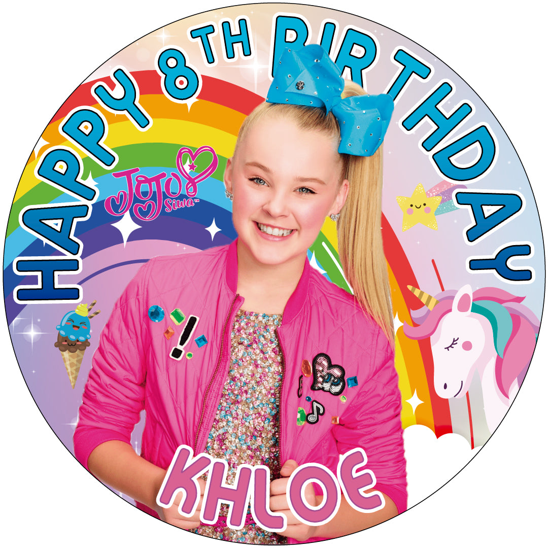 Jojo Siwa Edible Cake Toppers Round Ediblecakeimage