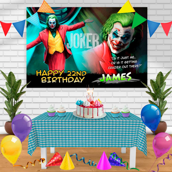 Joker 2019 Birthday Banner Personalized Party Backdrop Decoration