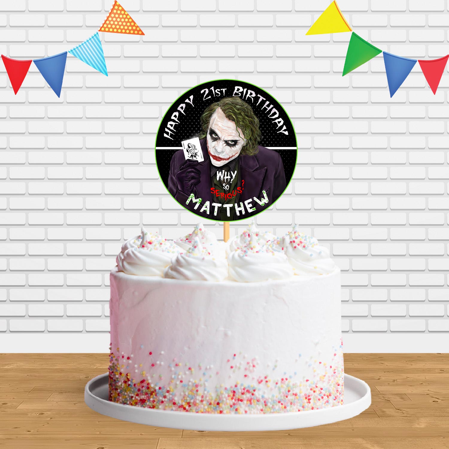 Happy Birthday Joker Cake Banner Cake Decorating For Kids - The Monita Store