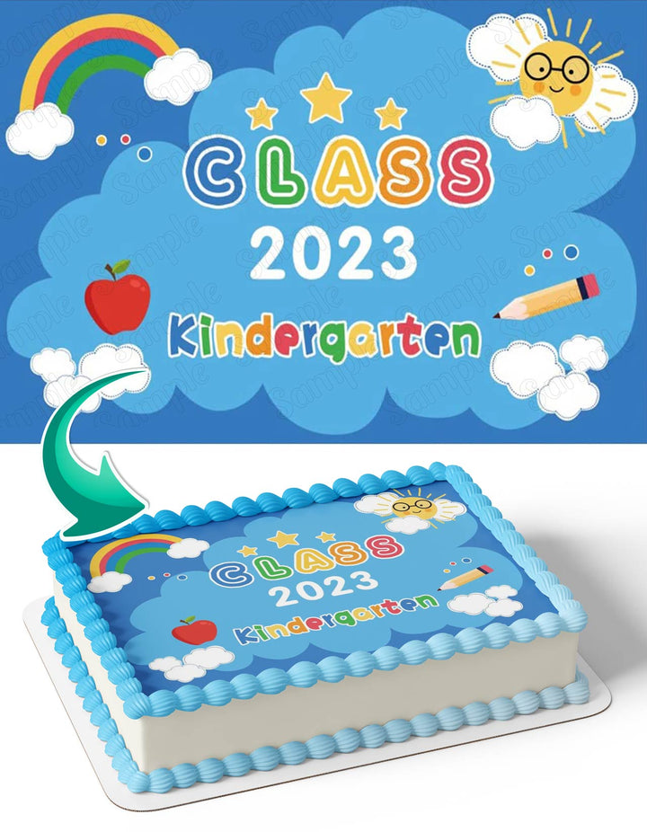 Kindergarten Class Rainbow Edible Cake Toppers