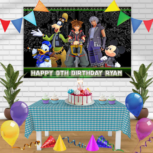 kingdom hearts 3 Birthday Banner Personalized Party Backdrop Decoration