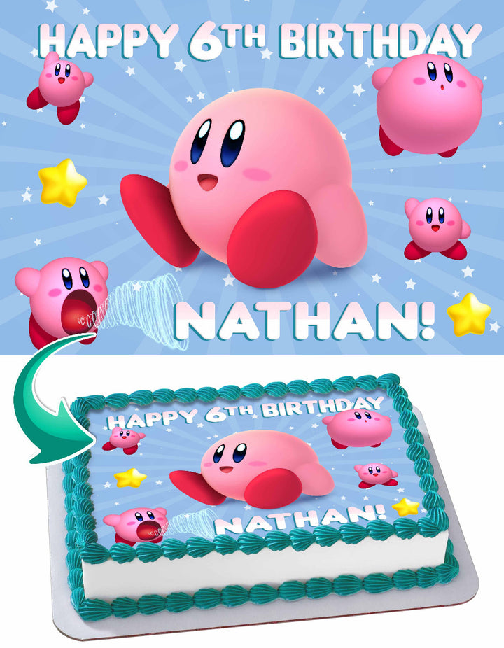 Kirby Edible Cake Toppers