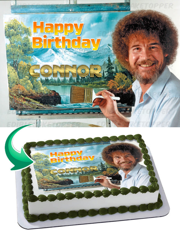 Bob Ross Edible Cake Toppers