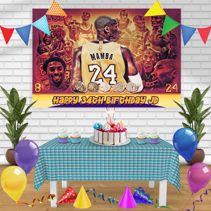 Kobe Bryant Birthday Banner Personalized Party Backdrop Decoration