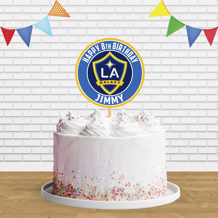 LA Galaxy Cake Topper Centerpiece Birthday Party Decorations