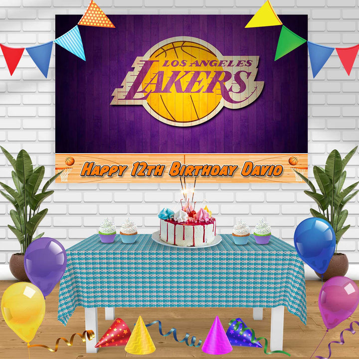 LAKERS Birthday Banner Personalized Party Backdrop Decoration