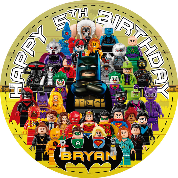 Lego Batman Edible Cake Toppers Round