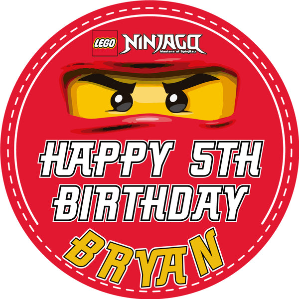 Lego Ninjago B Edible Cake Toppers Round