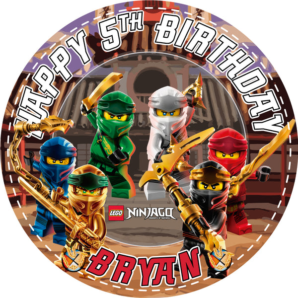 Lego Ninjago Edible Cake Toppers Round