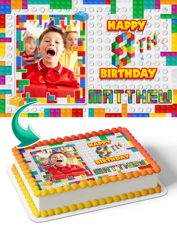 LEGO Photo Frame Edible Cake Topper Image