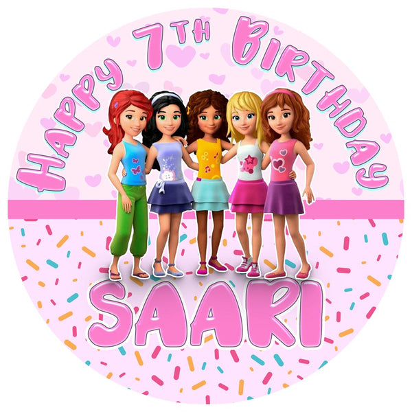 Lego Friends Edible Cake Toppers Round