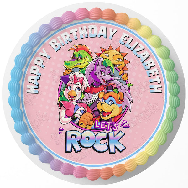 Lets ROCK Security Breach FNaF Rd Edible Cake Toppers Round