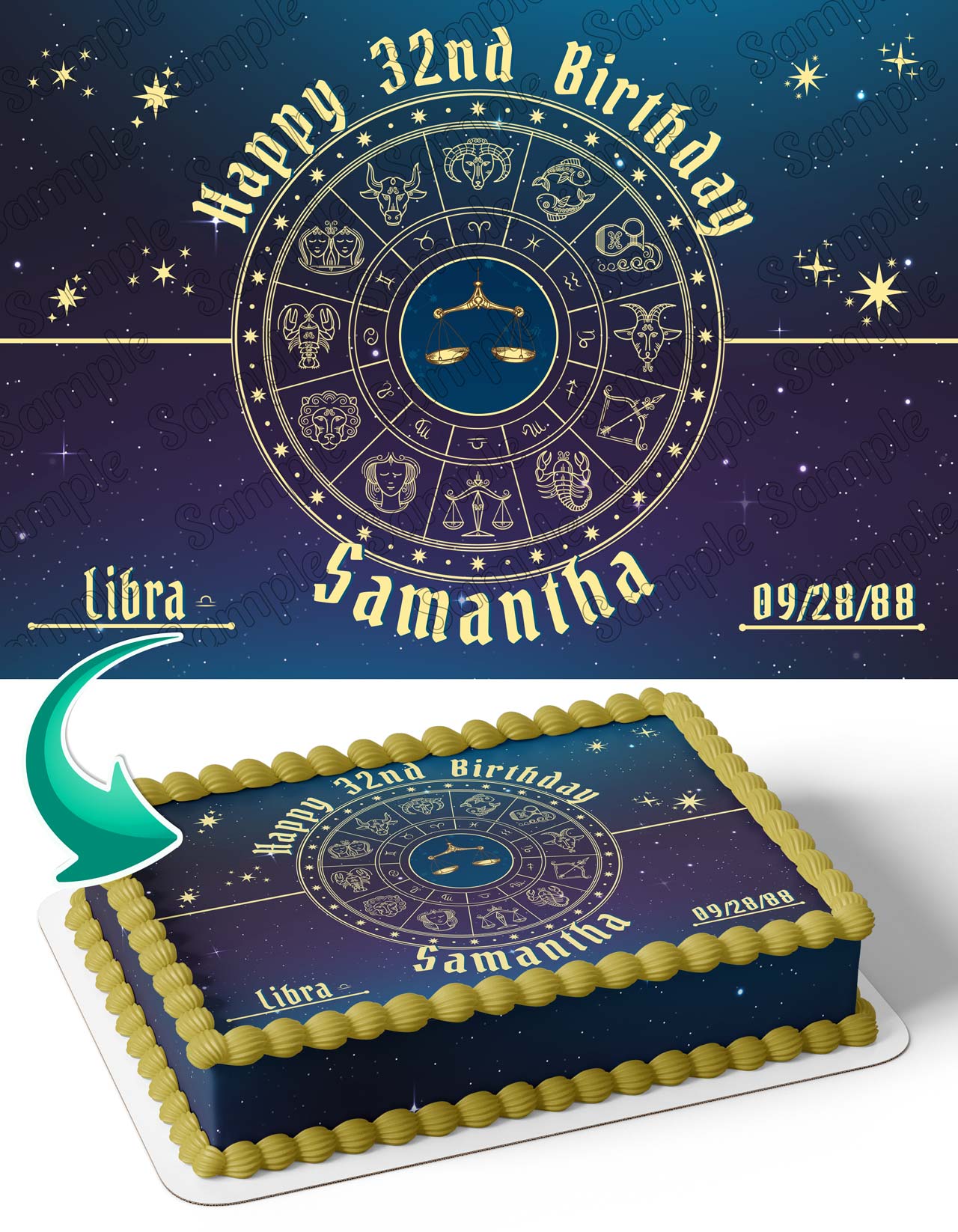 Libra Horoscope Astrology Zodiac Edible Cake Toppers Ediblecakeimage