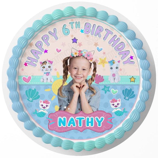 Like Nastya Girls Cute Princess PInkYoutube RD Edible Cake Toppers Round