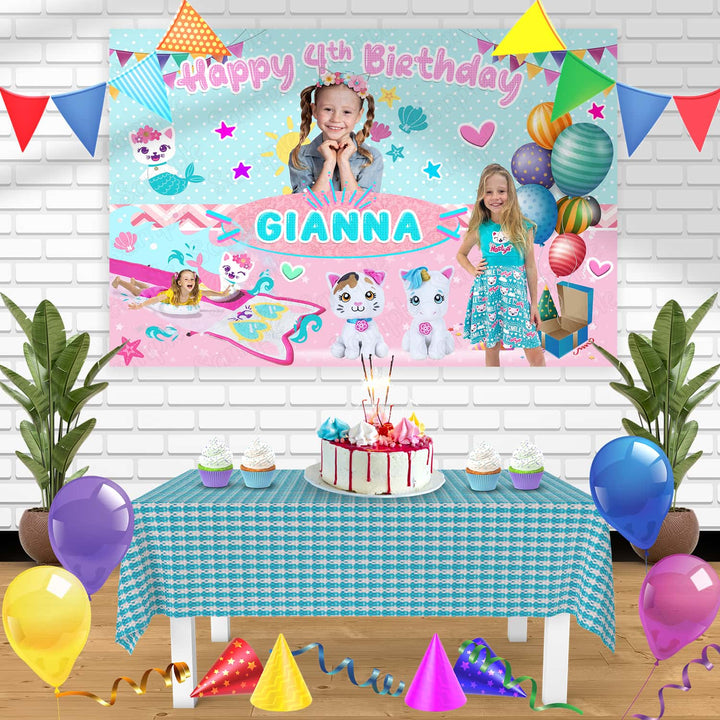 Like Nastya Pink Girls Cute Youtube Birthday Banner Personalized Party Backdrop Decoration