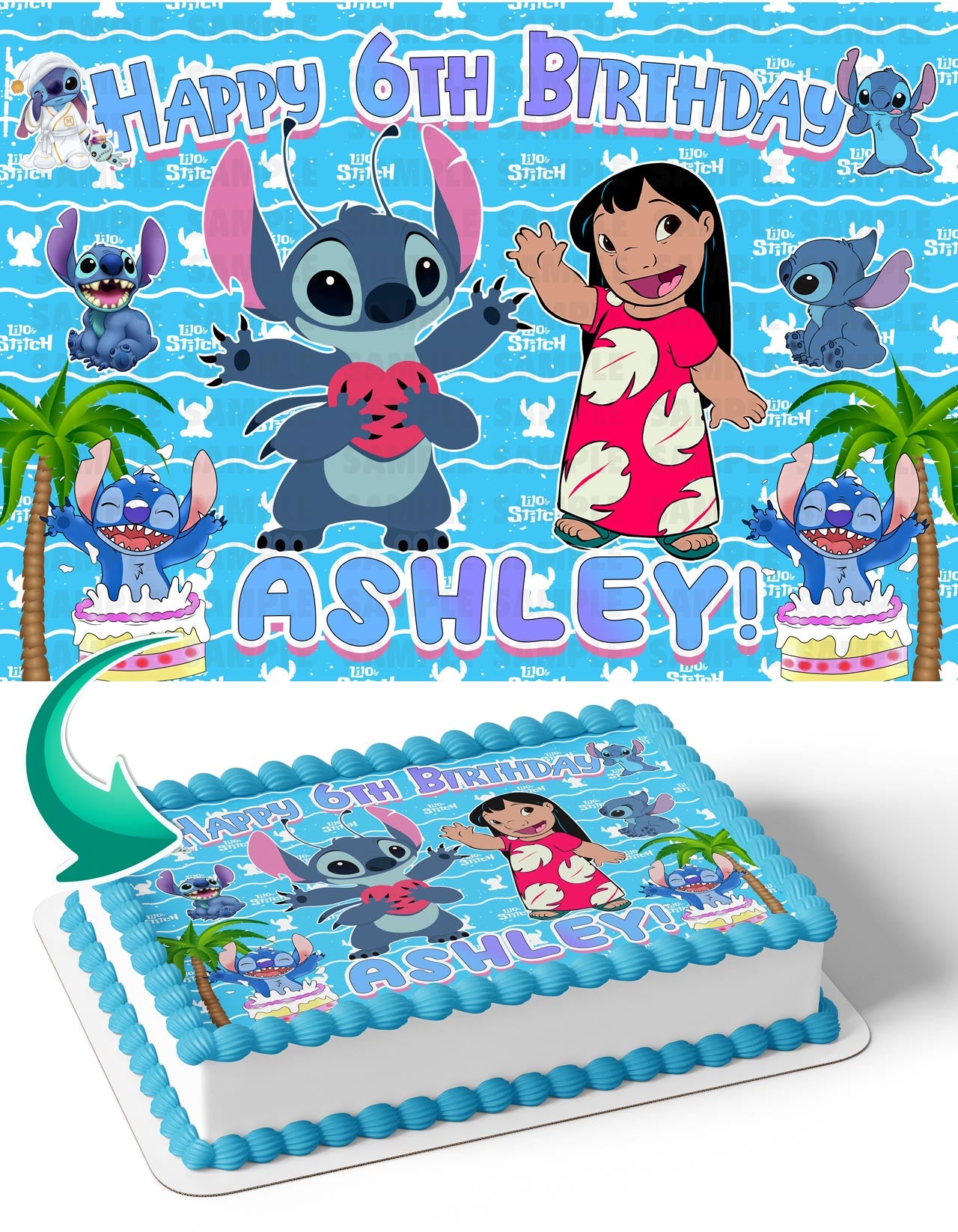 Stitch Cake Topper / Stitch Birthday Party / Stitch Birthday Decorations /  Lilo and Stitch Party Decoration / Lilo and Stitch Cake Topper 