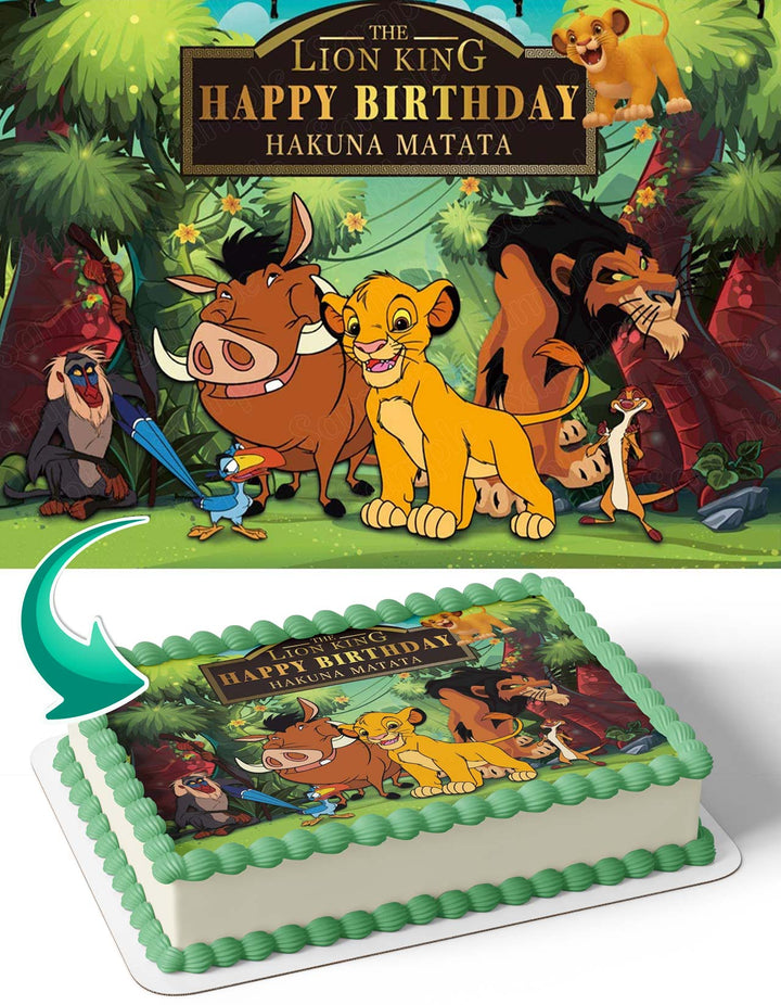 Lion King Timon Pumba Hakuna Matata Edible Cake Toppers