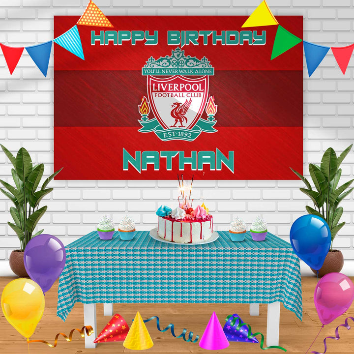 Liverpool Fc Birthday Banner Personalized Party Backdrop Decoration