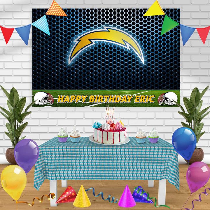 Los Angeles Chargers Birthday Banner Personalized Party Backdrop Decoration