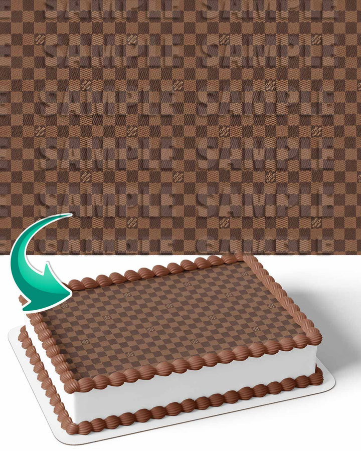 Louis Vuitton Checkerboard Neverfull Damier Edible Cake Toppers