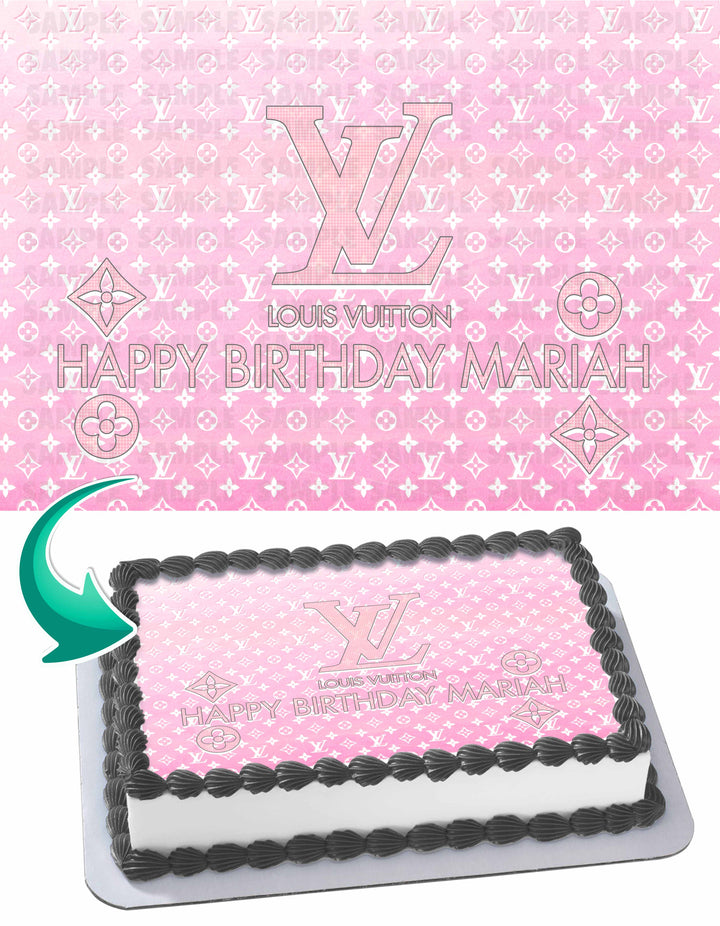 Louis Vuitton Edible Cake Topper Personalized Birthday 1/2 - Import It All