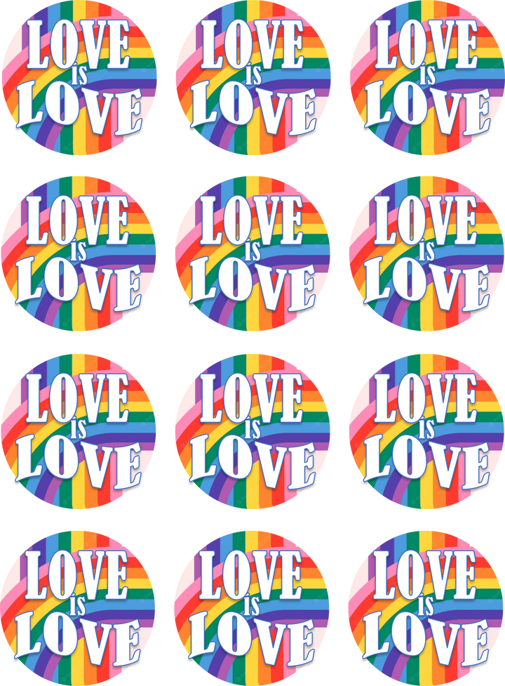 love is love Edible Cupcake Toppers