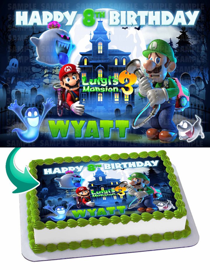 Luigis Mansion 3 Mario Edible Cake Toppers