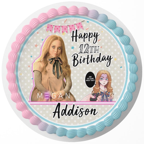 M3GAN Movie 2022 Rd Edible Cake Toppers Round