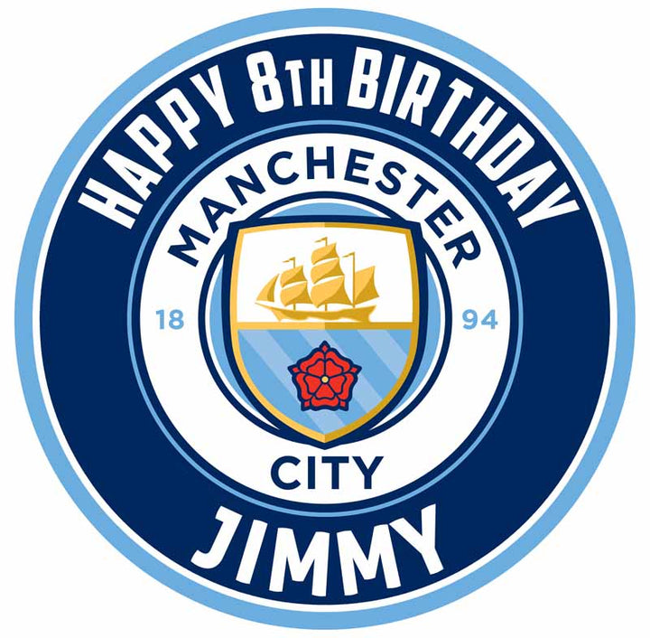 Manchester City FC Edible Cake Toppers Round