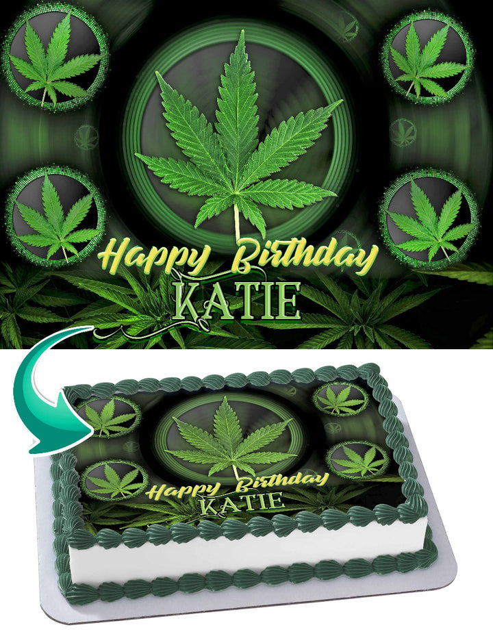 Cannabis Marijuana Edible Cake Toppers