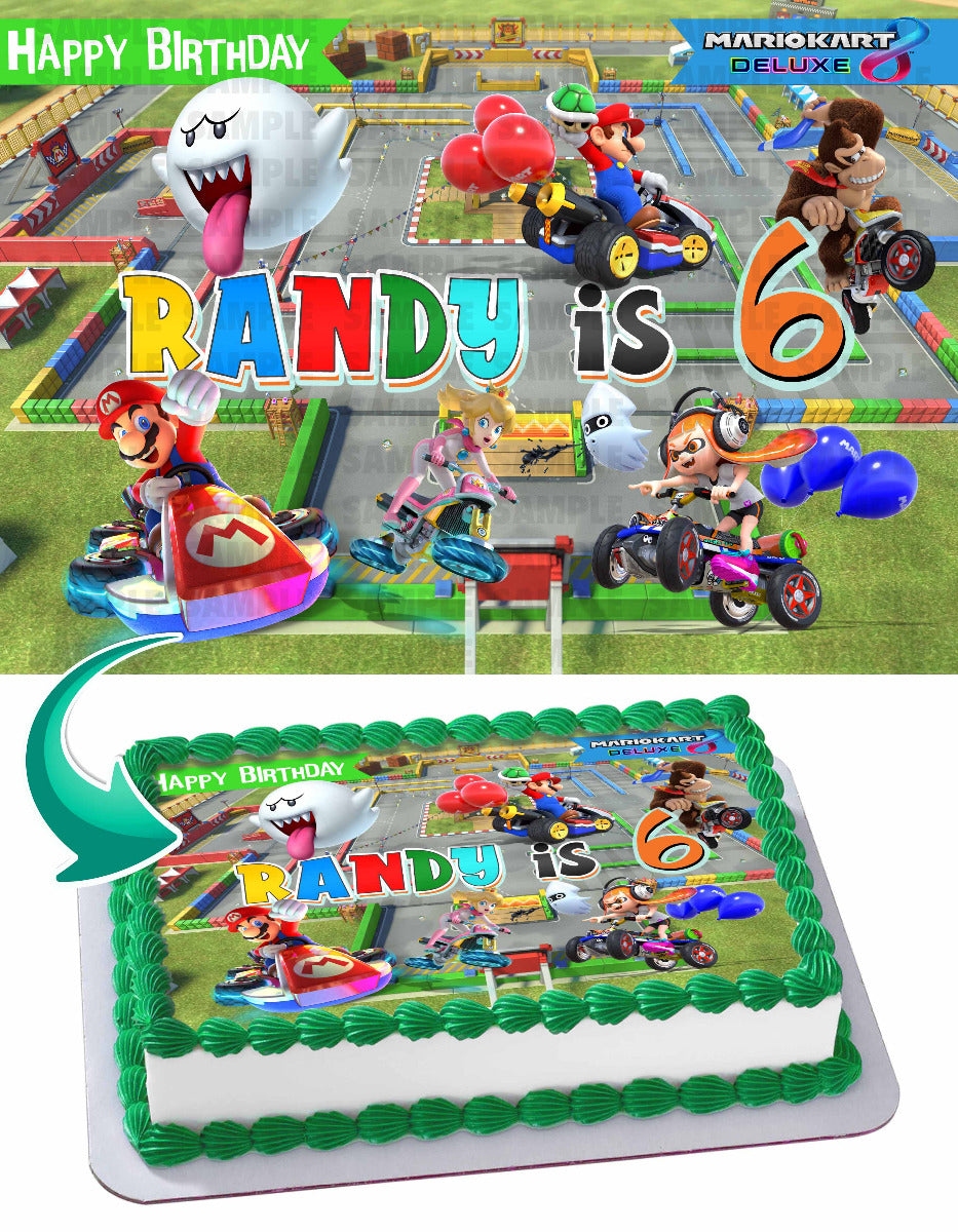 Mario kart 8 Deluxe Edible Cake Toppers – Ediblecakeimage