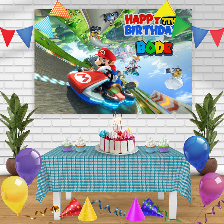 MARIO KART Birthday Banner Personalized Party Backdrop Decoration