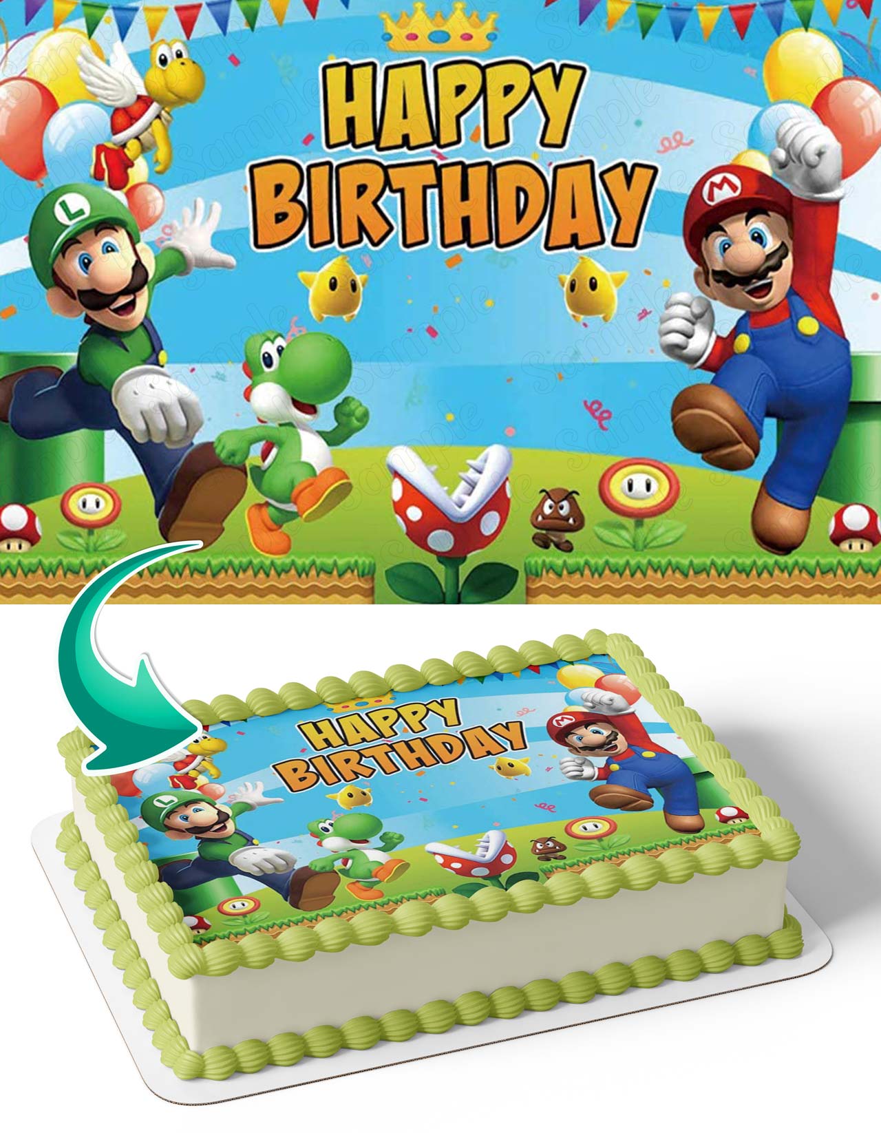 Mario Luigi Super MarioBros kids Edible Cake Toppers – Ediblecakeimage