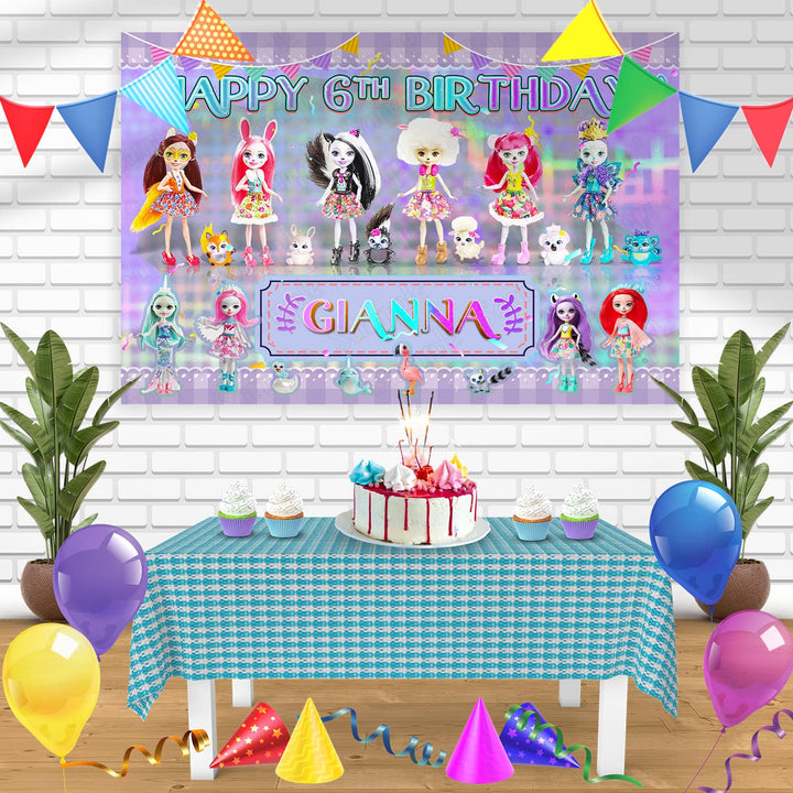 Mattel Enchantimals Dolls Bn Birthday Banner Personalized Party Backdrop Decoration