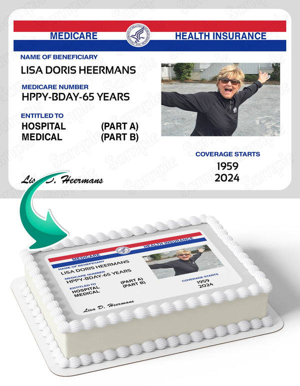 Medicare Health Insurance Card Frame Photo Photo Frame Edible Cake Topper Image