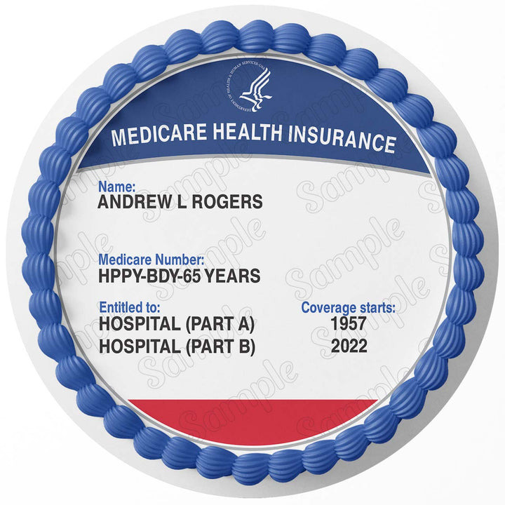 Medicare Health Insurance Rd Edible Cake Toppers Round