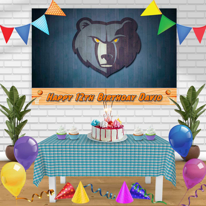 Memphis Grizzlies Birthday Banner Personalized Party Backdrop Decoration