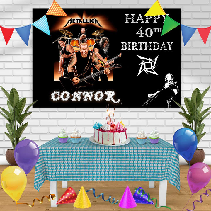 Metallica Birthday Banner Personalized Party Backdrop Decoration